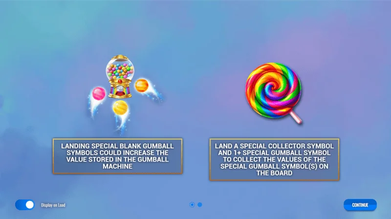Sweet Candy Cash Stash – glavni meni in nastavitve igralnega avtomata